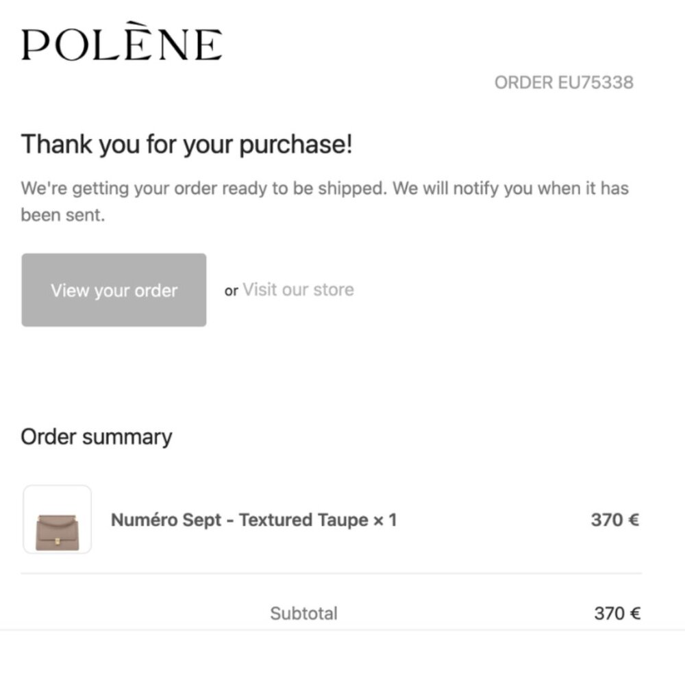 POLENE NUMERO SEPT BAG IN TAUPE COLOR (number seven) - Picture 12 of 14